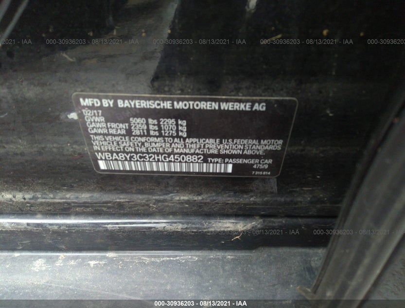 WBA8Y3C32HG450882
