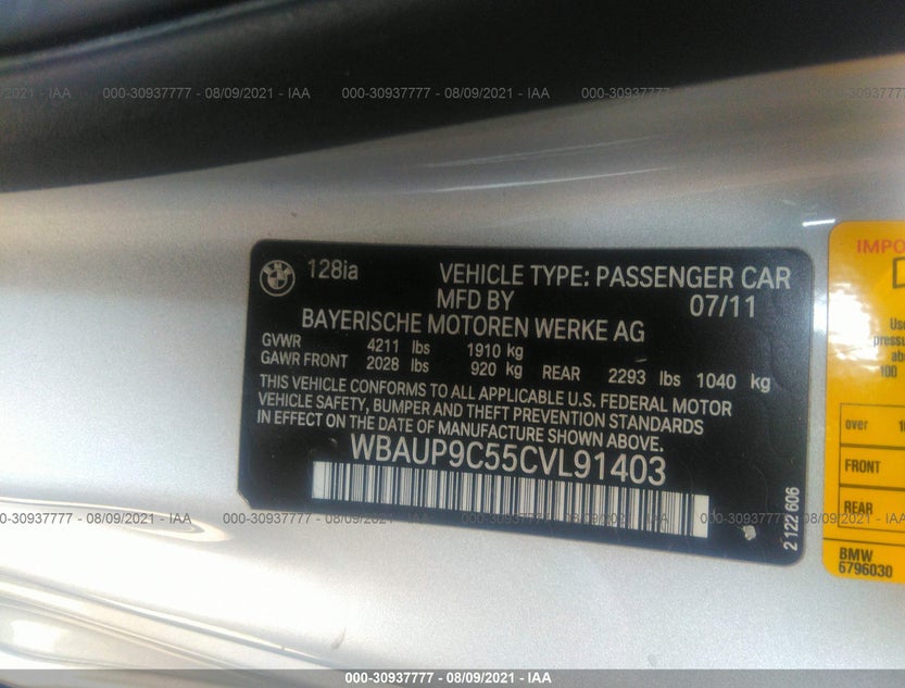 WBAUP9C55CVL91403