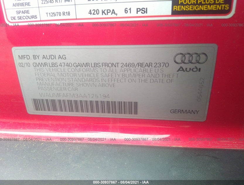 WAUMFAFM3AA125194