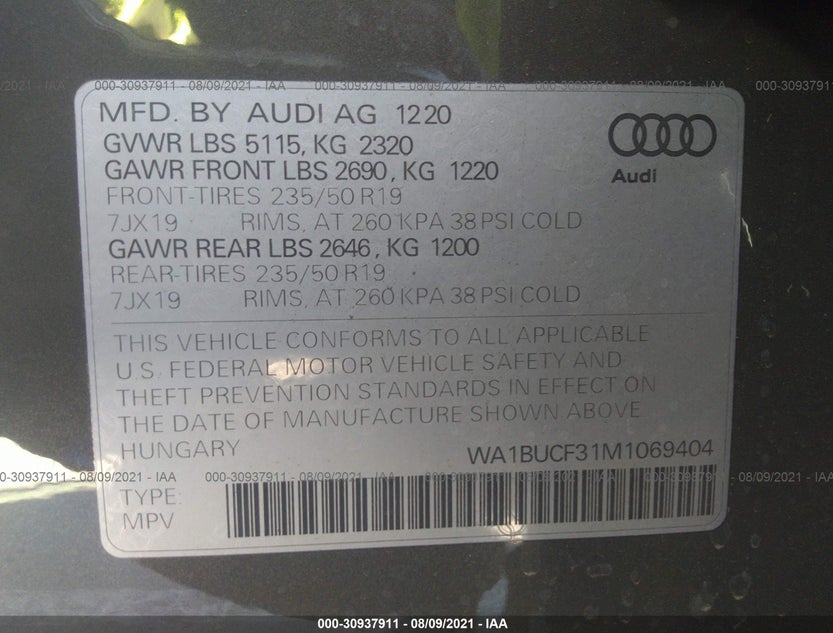 WA1BUCF31M1069404 фото 9