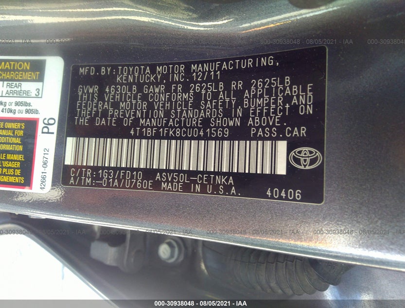 4T1BF1FK8CU041569