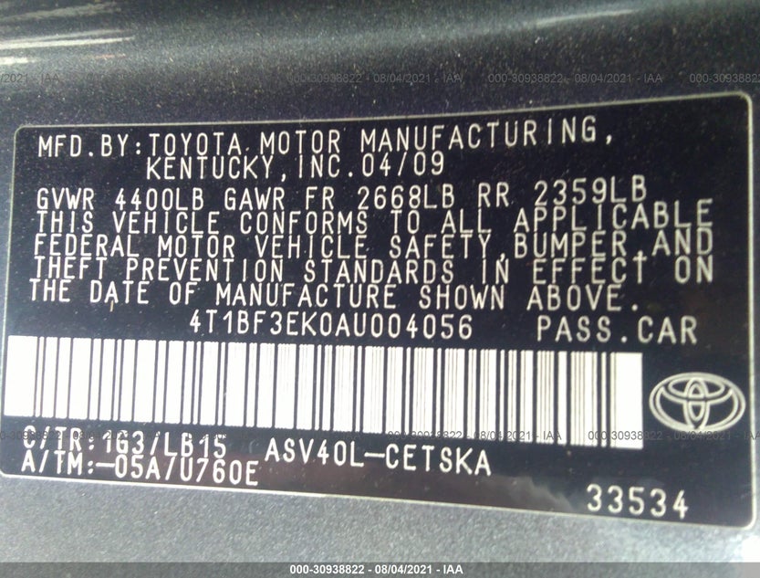 4T1BF3EK0AU004056