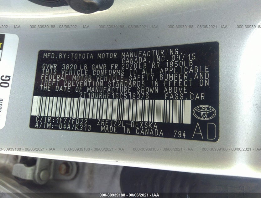 2T1BURHE1GC518376