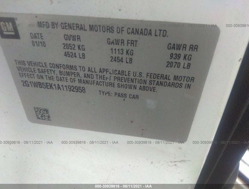 2G1WB5EK1A1192958
