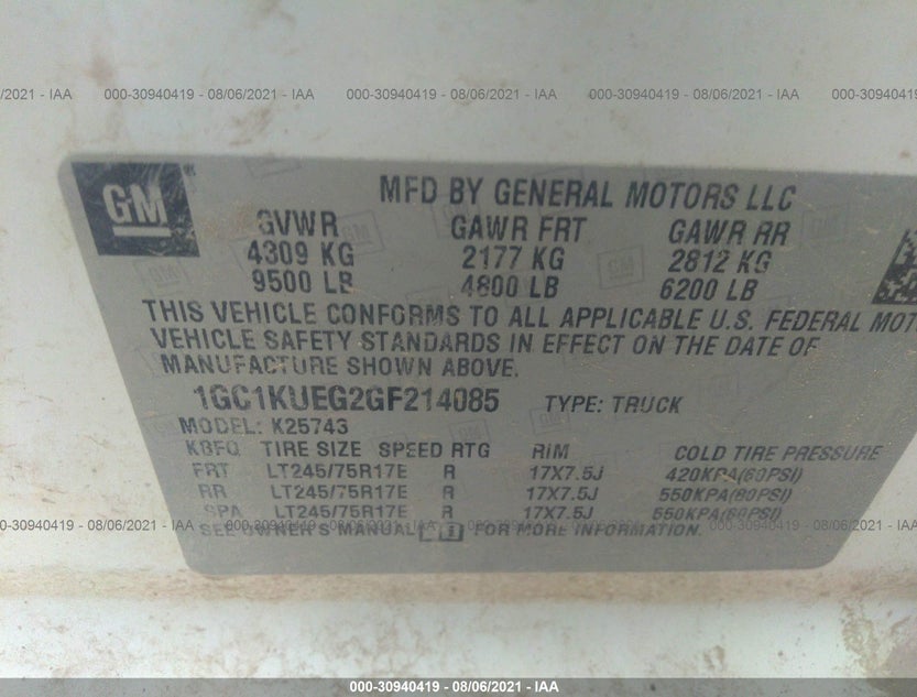 1GC1KUEG2GF214085