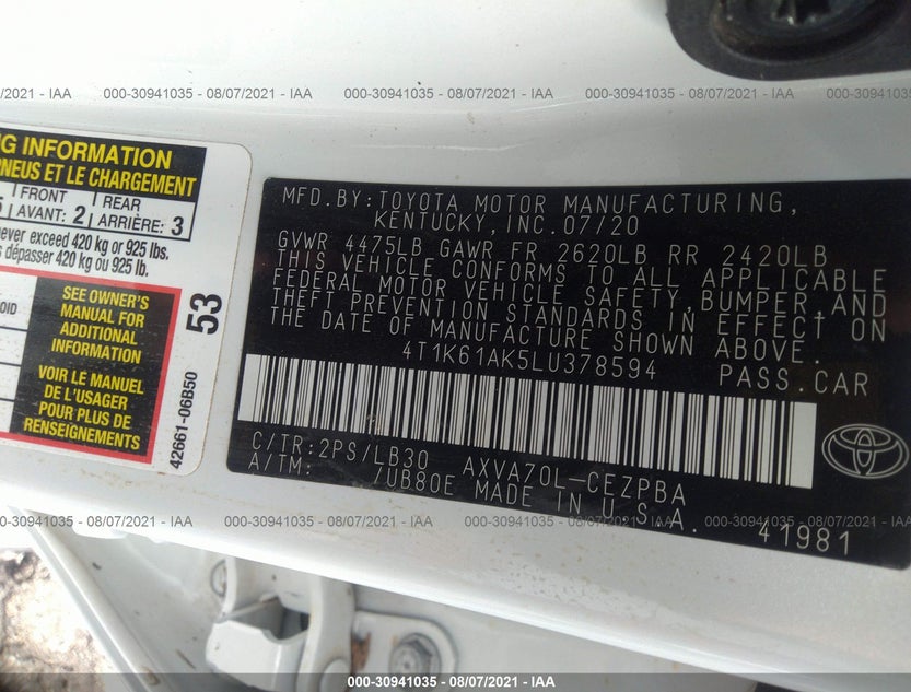 4T1K61AK5LU378594