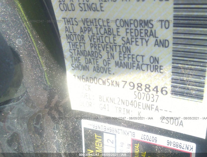 1N6AD0CW5KN798846