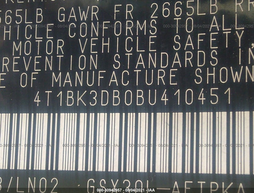 4T1BK3DB0BU410451