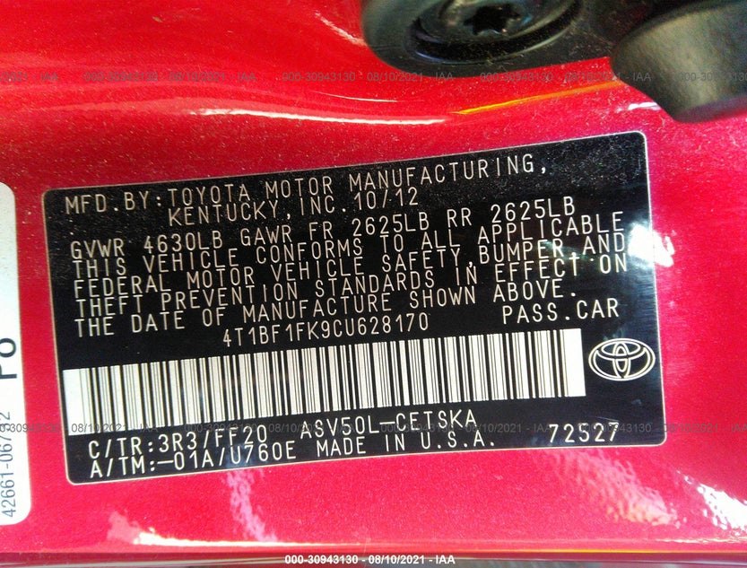 4T1BF1FK9CU628170