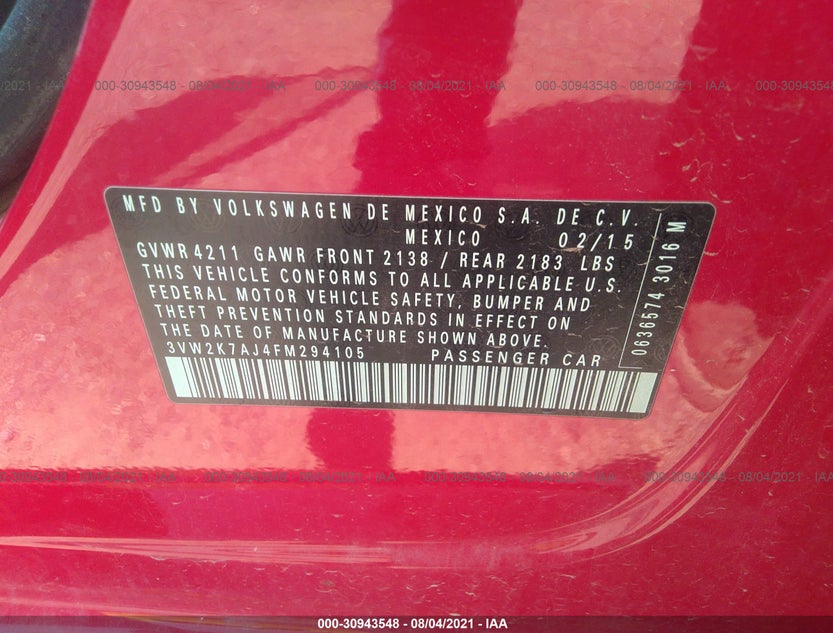3VW2K7AJ4FM294105