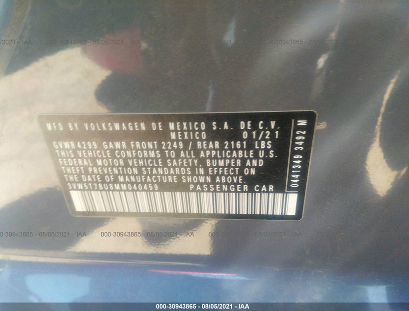 3VW5T7BU8MM040459