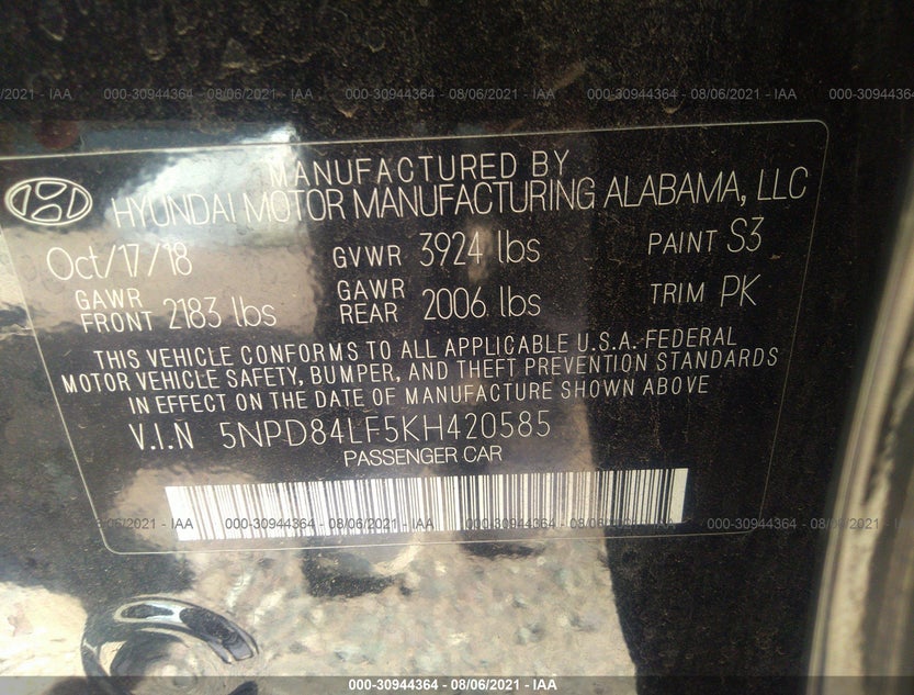 5NPD84LF5KH420585