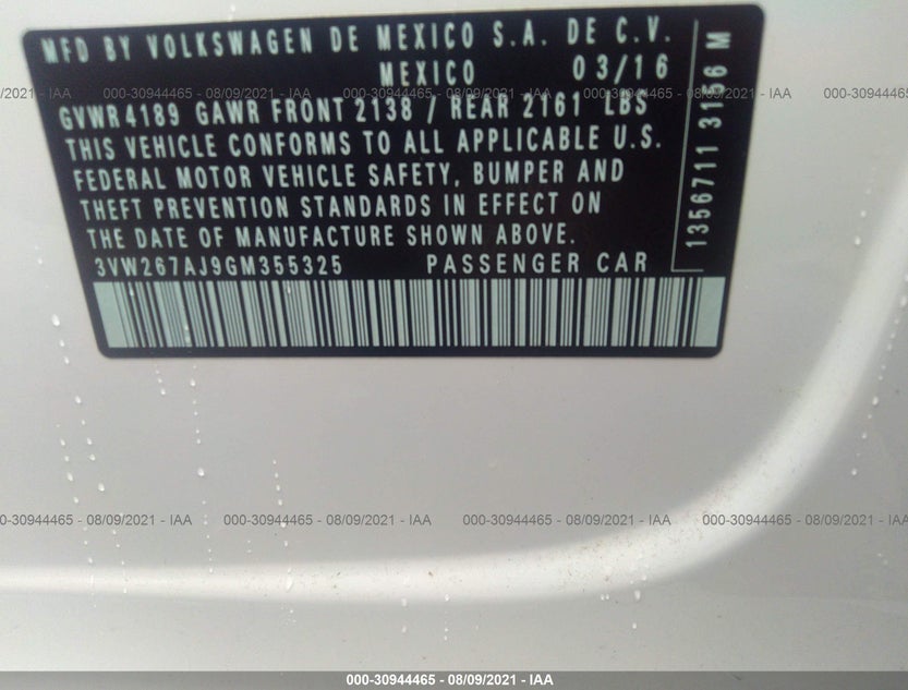 3VW267AJ9GM355325