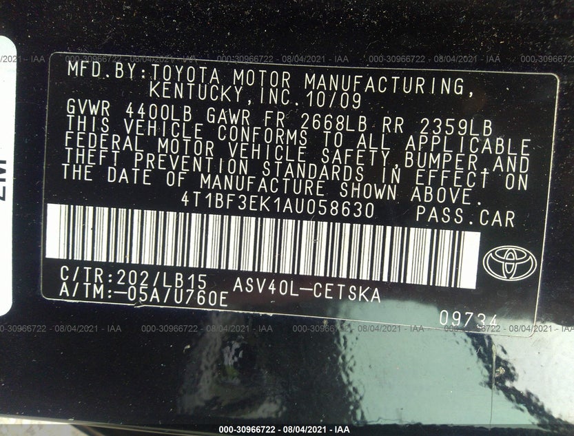 4T1BF3EK1AU058630