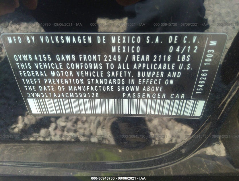 3VW3L7AJ4CM399126
