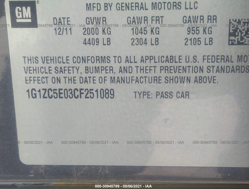 1G1ZC5E03CF251089