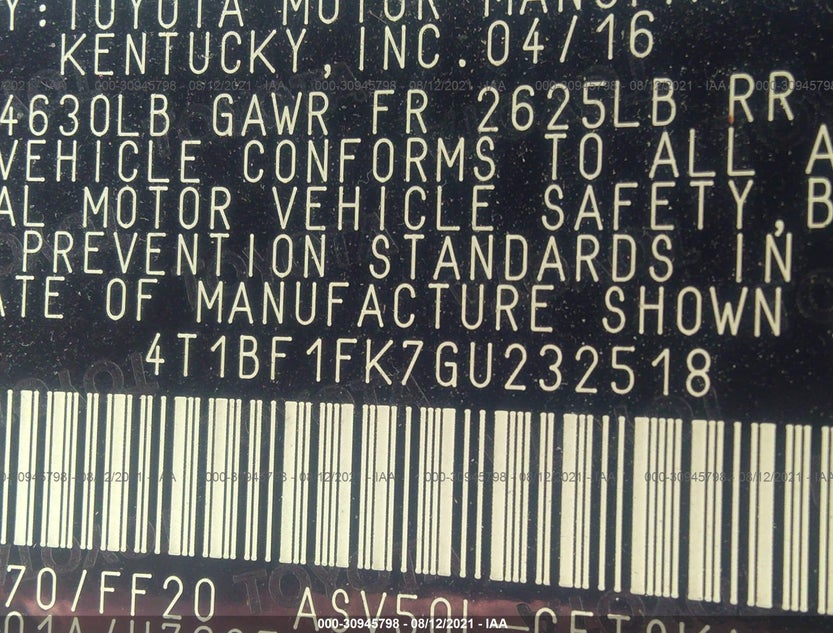 4T1BF1FK7GU232518