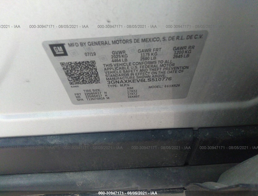 3GNAXKEV6LS510776