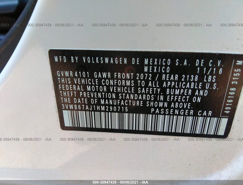 3VWB67AJ1HM290715