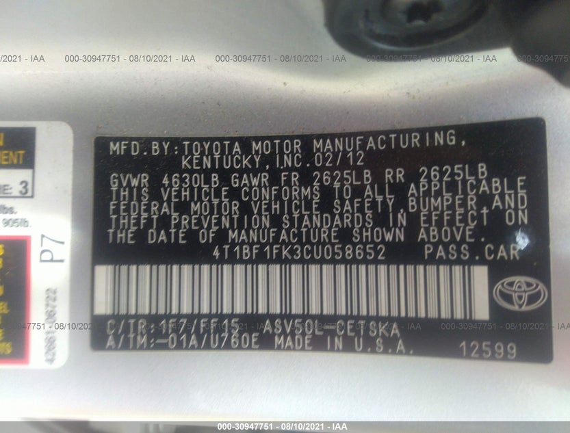 4T1BF1FK3CU058652