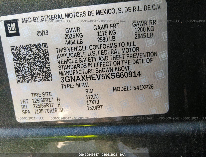 3GNAXHEV5KS660914