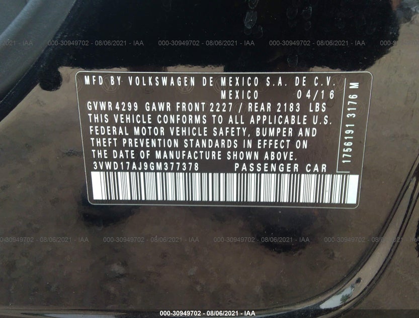 3VWD17AJ9GM377378