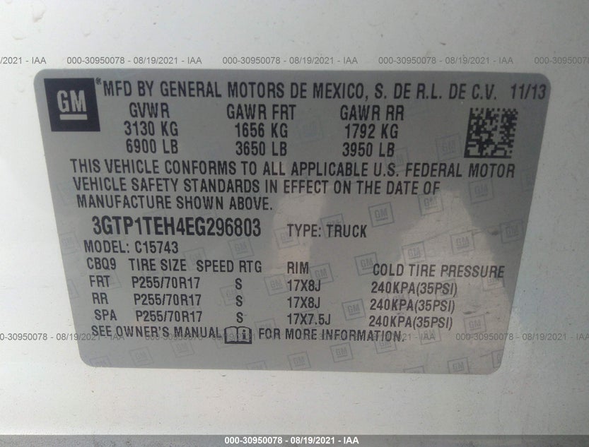 3GTP1TEH4EG296803