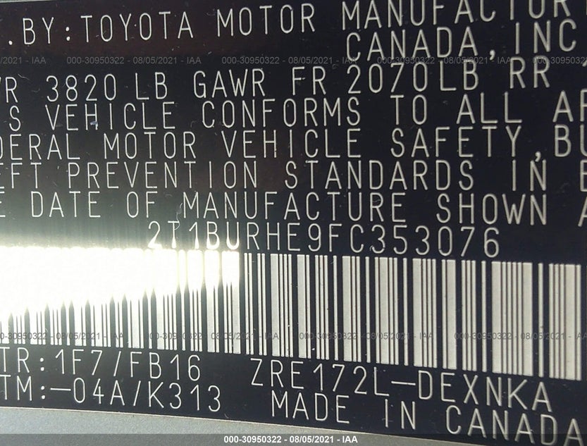 2T1BURHE9FC353076