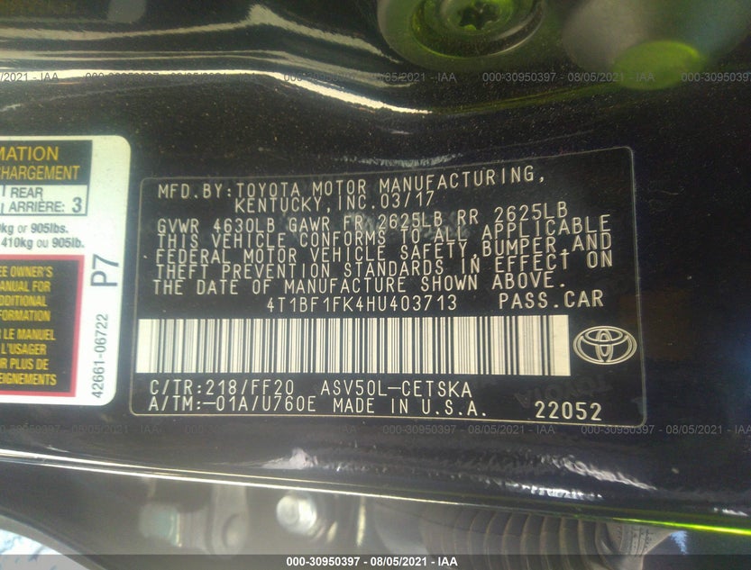 4T1BF1FK4HU403713