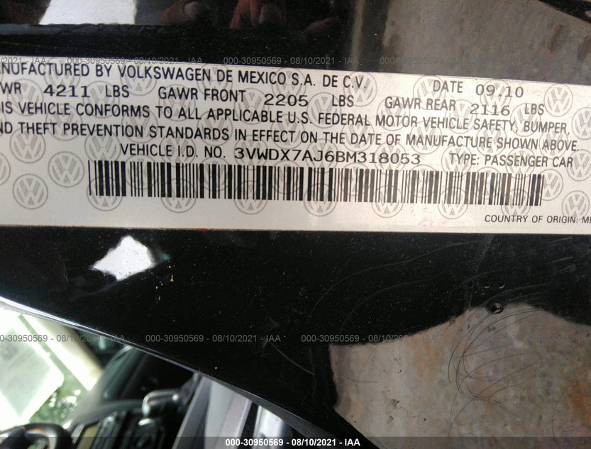 3VWDX7AJ6BM318053