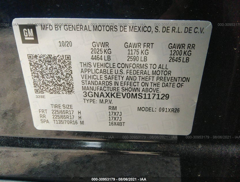 3GNAXKEV0MS117129