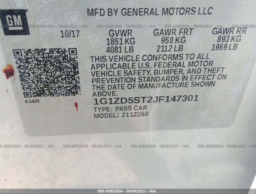 1G1ZD5ST2JF147301