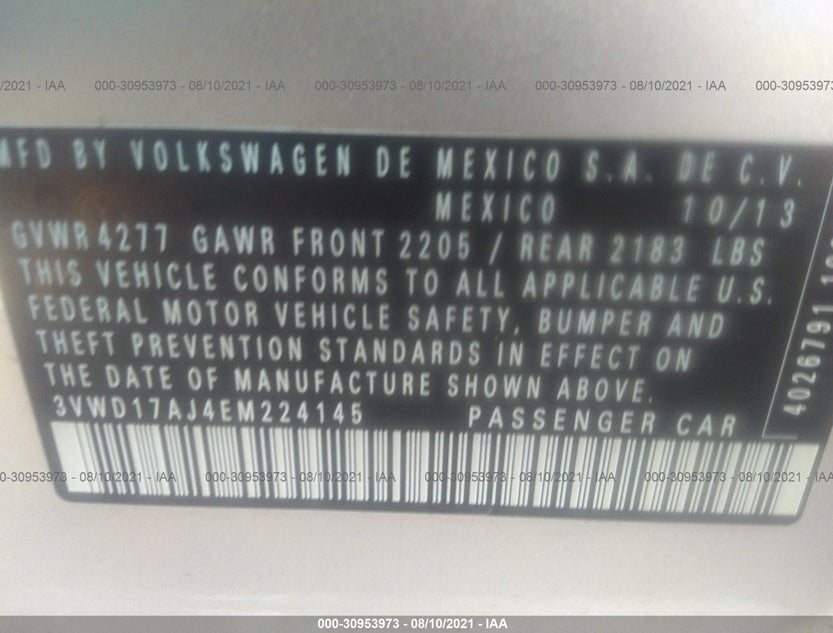 3VWD17AJ4EM224145