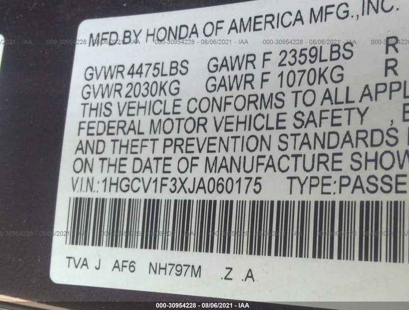 1HGCV1F3XJA060175
