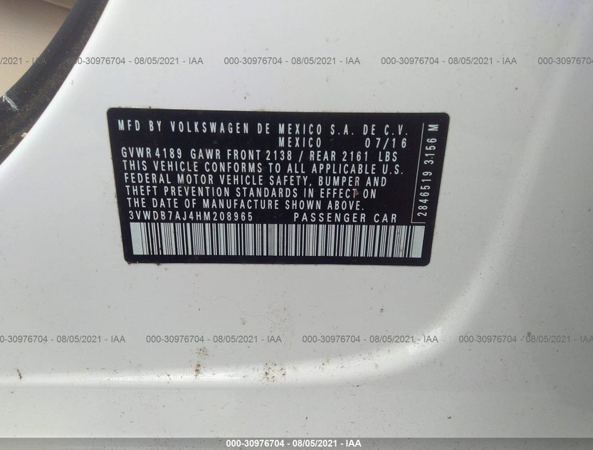 3VWDB7AJ4HM208965