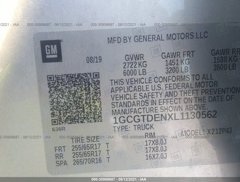 1GCGTDENXL1130562