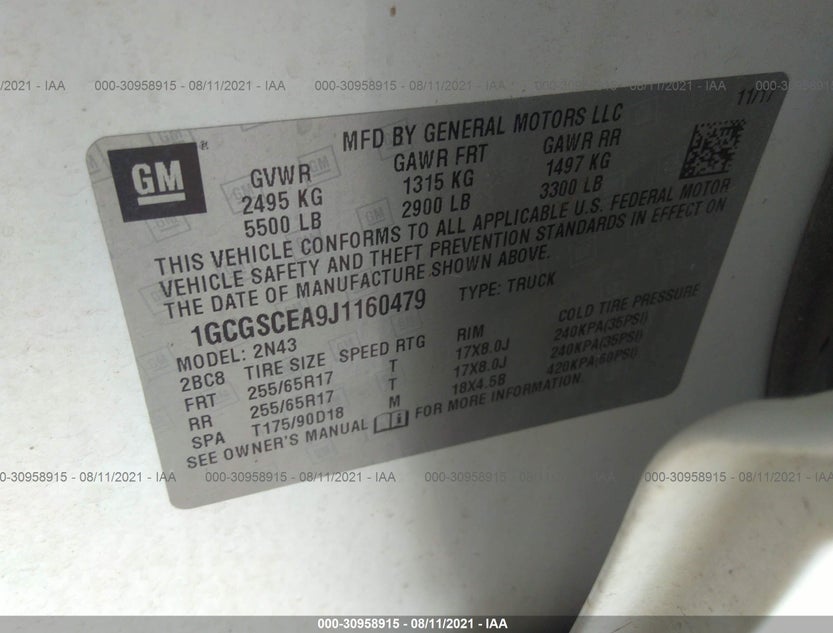1GCGSCEA9J1160479