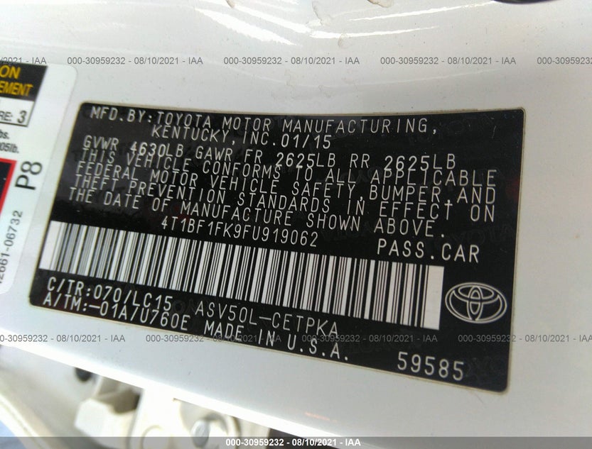 4T1BF1FK9FU919062