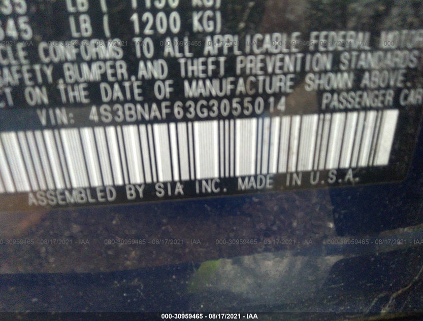 4S3BNAF63G3055014