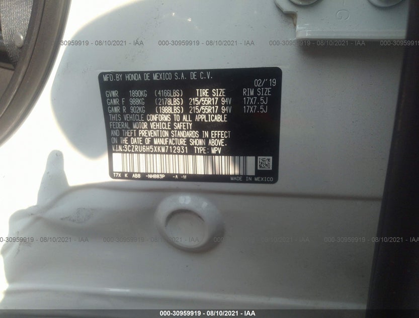 3CZRU6H5XKM712931
