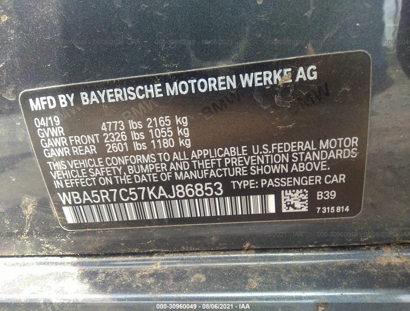 WBA5R7C57KAJ86853