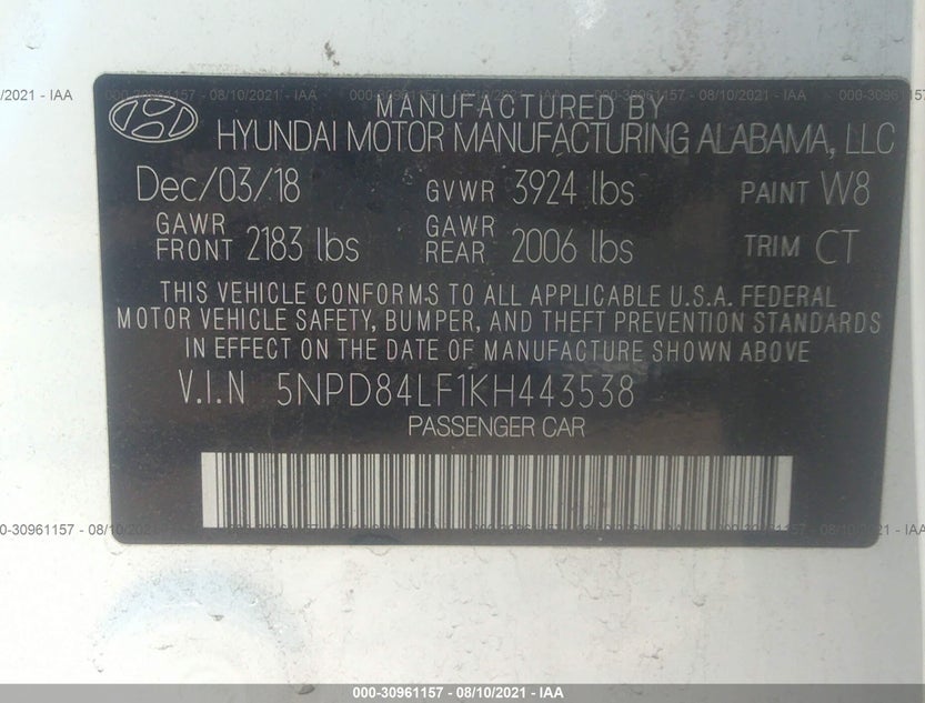 5NPD84LF1KH443538