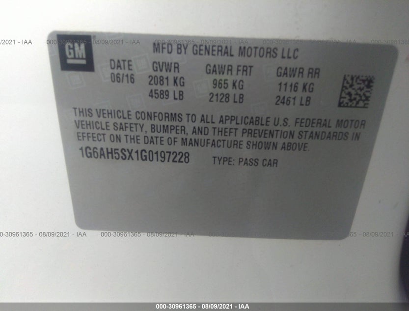 1G6AH5SX1G0197228