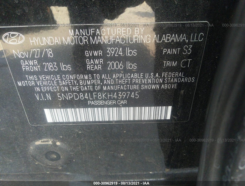 5NPD84LF8KH439745