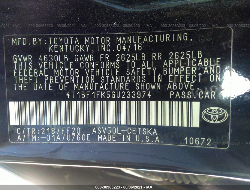 4T1BF1FK5GU233974