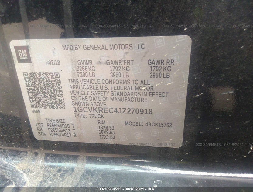 1GCVKREC4JZ270918