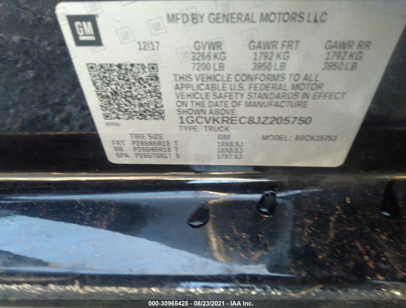 1GCVKREC8JZ205750