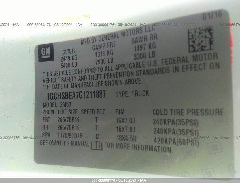 1GCHSBEA7G1211887