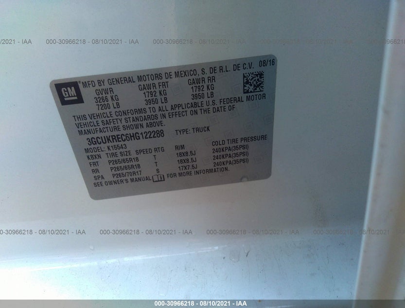 3GCUKREC6HG122288