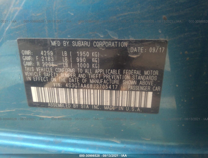 4S3GTAA68J3705417